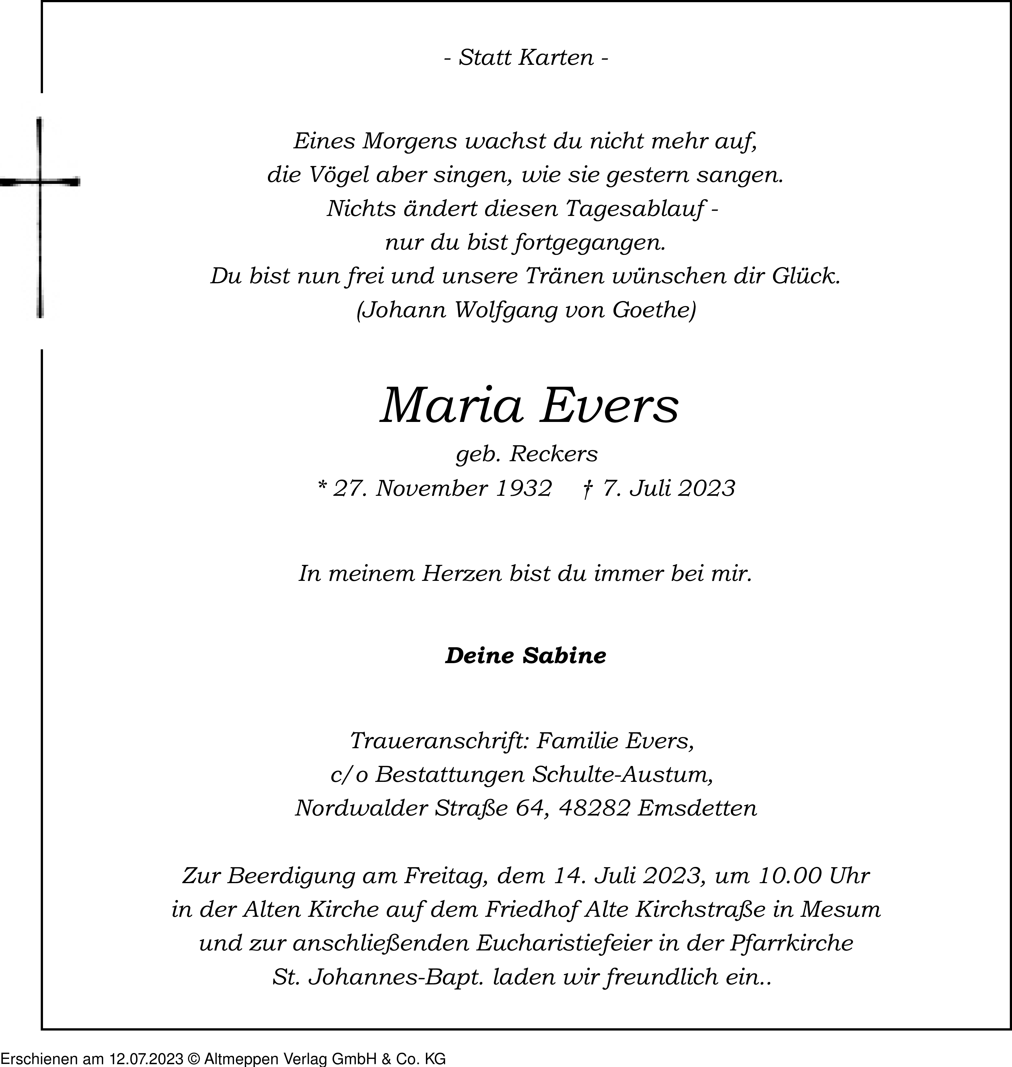 Mv Online Maria Evers